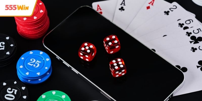 Sảnh game casino 555WIN với giao diện hiện đại